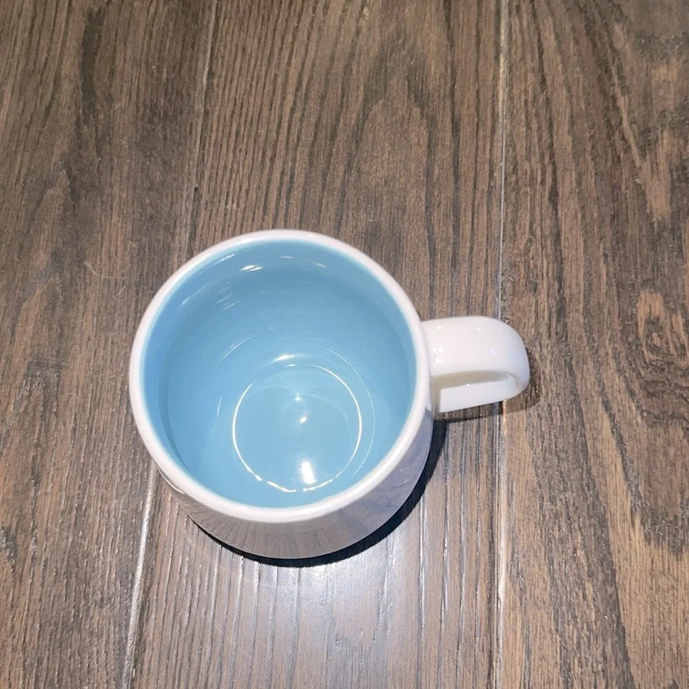 Vintage Starbucks White and Silver Christmas Coffee Mug 2007
